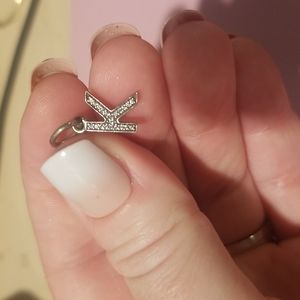 Pandora bracelet dangling charm - letter K with crystals